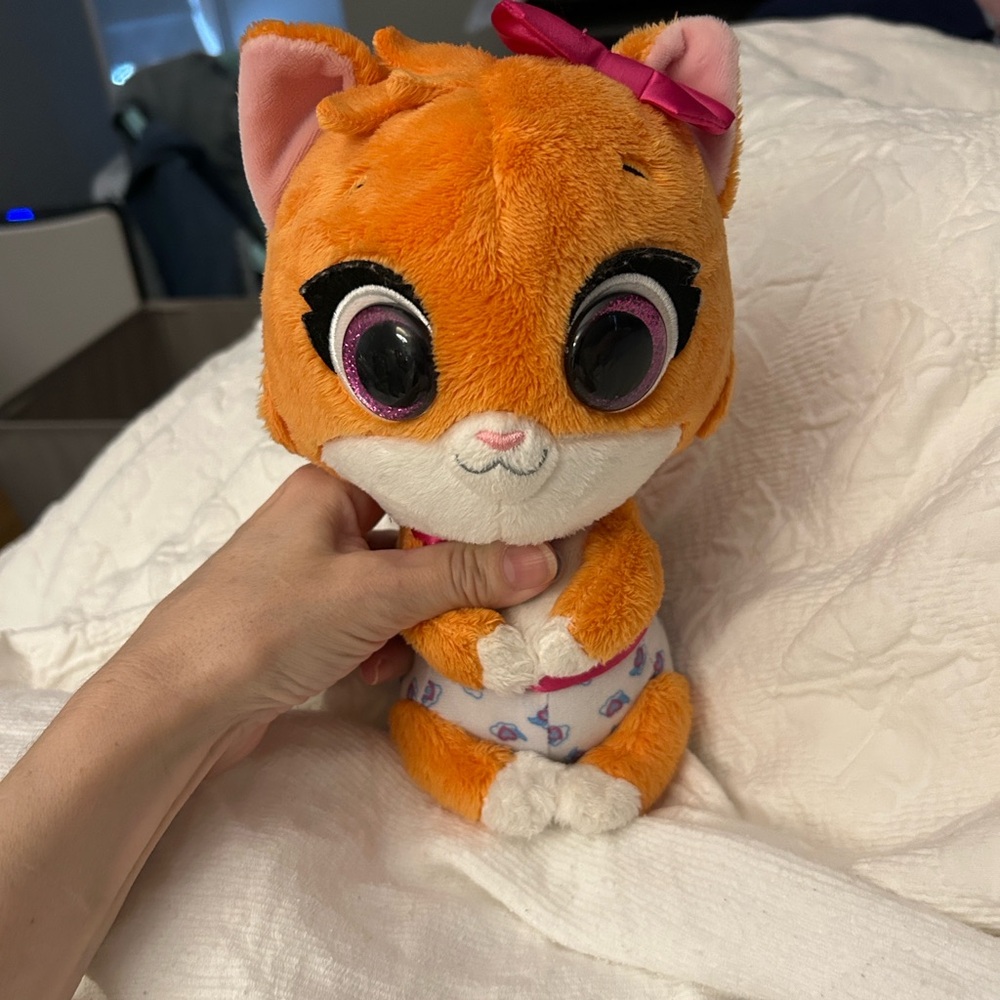 Disney Jr.  MIA from T.O.T’s  and White Plush with Heart Pattern